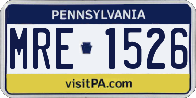 PA license plate MRE1526