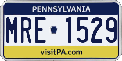 PA license plate MRE1529
