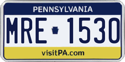 PA license plate MRE1530