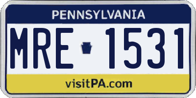 PA license plate MRE1531