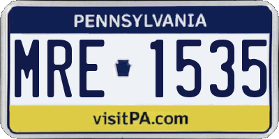 PA license plate MRE1535