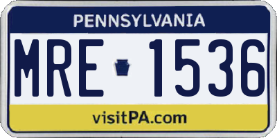 PA license plate MRE1536