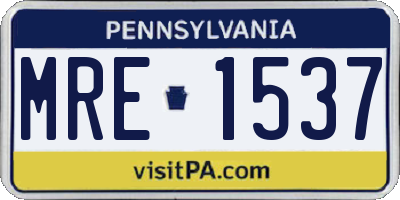 PA license plate MRE1537
