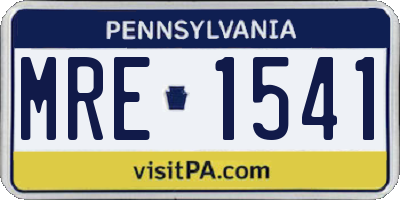 PA license plate MRE1541