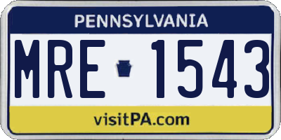 PA license plate MRE1543