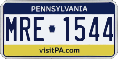 PA license plate MRE1544