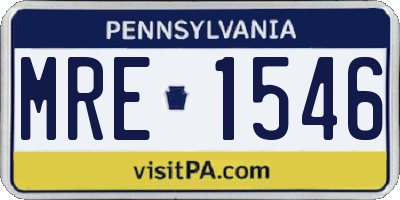 PA license plate MRE1546