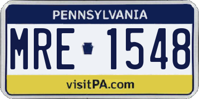 PA license plate MRE1548