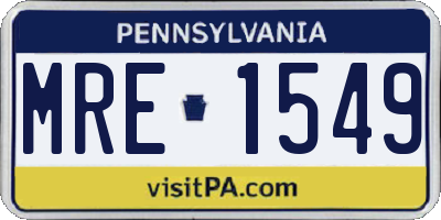 PA license plate MRE1549