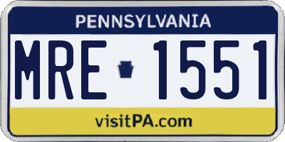PA license plate MRE1551