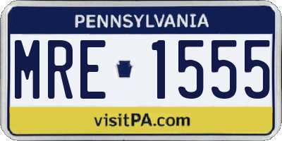 PA license plate MRE1555