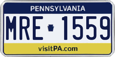 PA license plate MRE1559