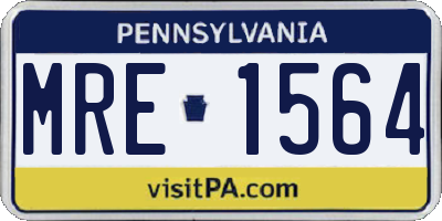 PA license plate MRE1564