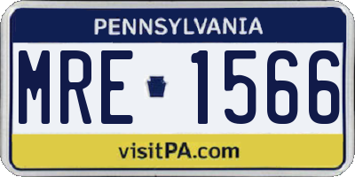 PA license plate MRE1566