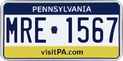 PA license plate MRE1567