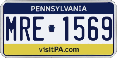 PA license plate MRE1569