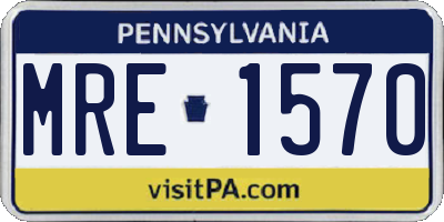 PA license plate MRE1570