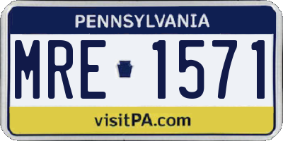 PA license plate MRE1571
