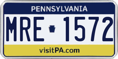 PA license plate MRE1572