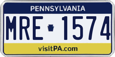 PA license plate MRE1574