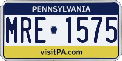 PA license plate MRE1575