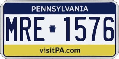 PA license plate MRE1576
