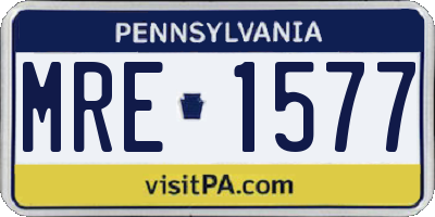 PA license plate MRE1577