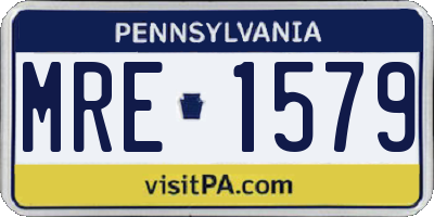 PA license plate MRE1579