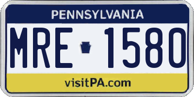 PA license plate MRE1580