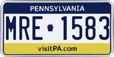 PA license plate MRE1583