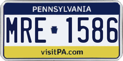PA license plate MRE1586