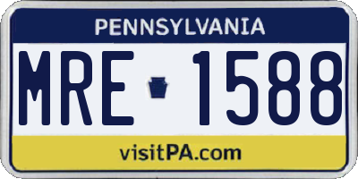 PA license plate MRE1588