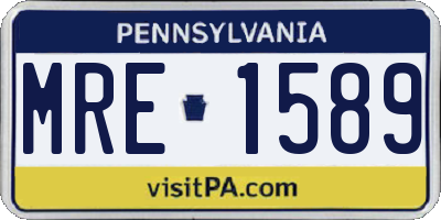 PA license plate MRE1589