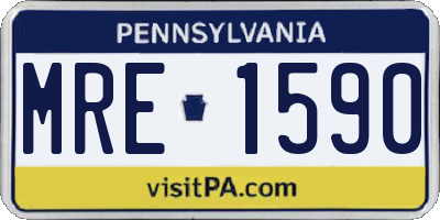 PA license plate MRE1590