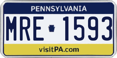 PA license plate MRE1593