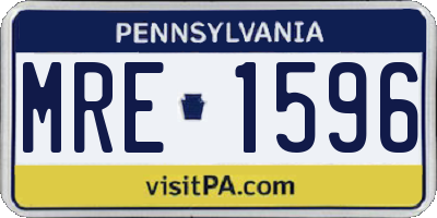 PA license plate MRE1596