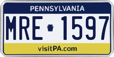 PA license plate MRE1597