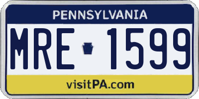 PA license plate MRE1599