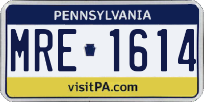 PA license plate MRE1614