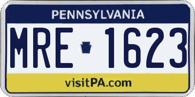 PA license plate MRE1623