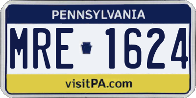 PA license plate MRE1624