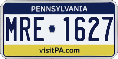 PA license plate MRE1627