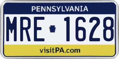 PA license plate MRE1628