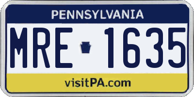 PA license plate MRE1635