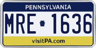 PA license plate MRE1636