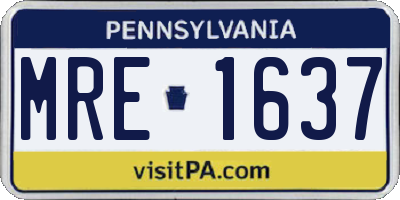 PA license plate MRE1637