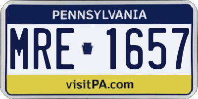 PA license plate MRE1657