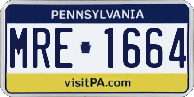 PA license plate MRE1664
