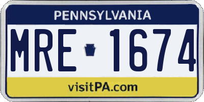 PA license plate MRE1674