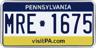PA license plate MRE1675